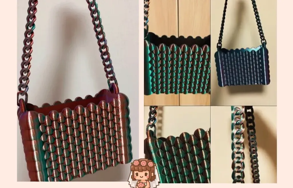 3D printed Blob Bag handbag with chain strap