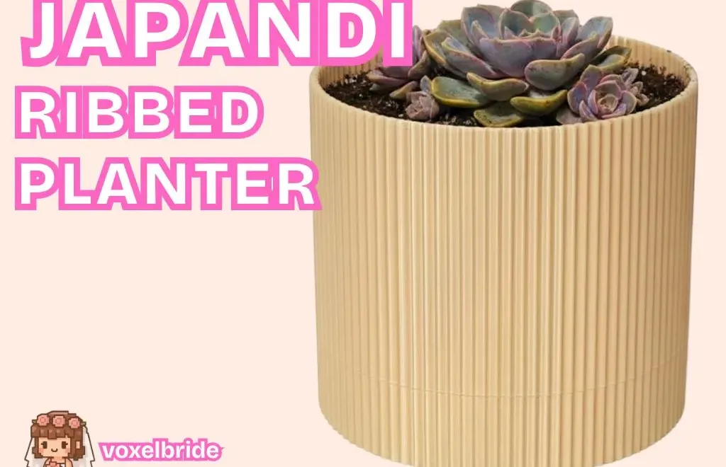 Minimalist ribbed Japandi-style planter