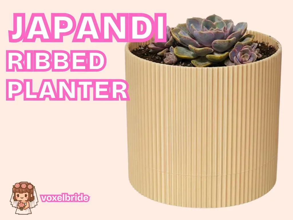 Minimalist ribbed Japandi-style planter