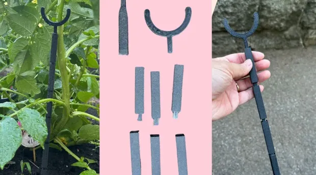 Stackable 3D printed plant supporter stakes