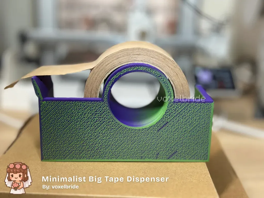Minimalist desk dispenser for big packing tape