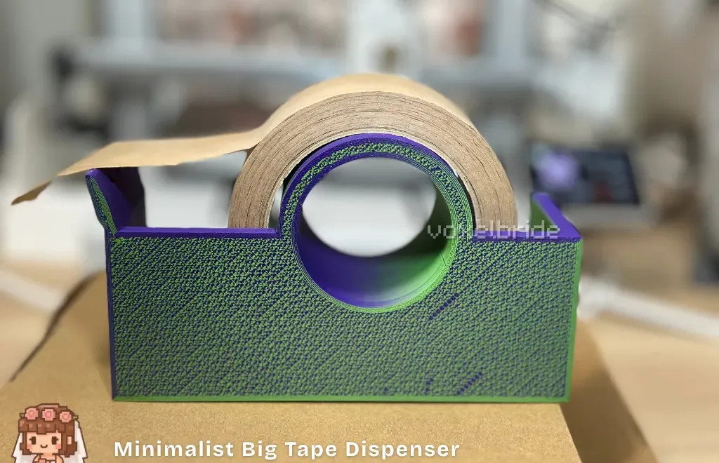 Minimalist desk dispenser for big packing tape