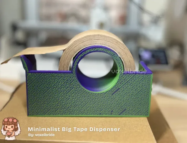 Minimalist desk dispenser for big packing tape